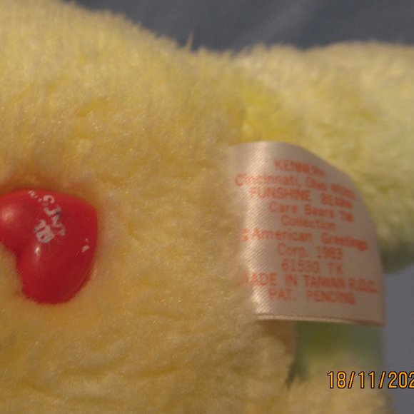 1983 Vintage 14" Care Bears Plush Funshine Bear - Picture 2 of 2